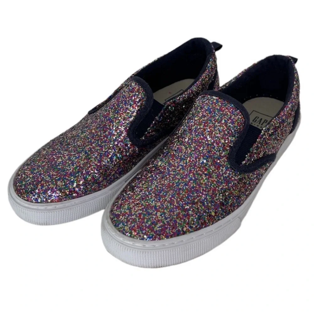 GAPKids Tennis Shoes Sneakers Slip-On Multi Colored Glitter Girls Size 3
